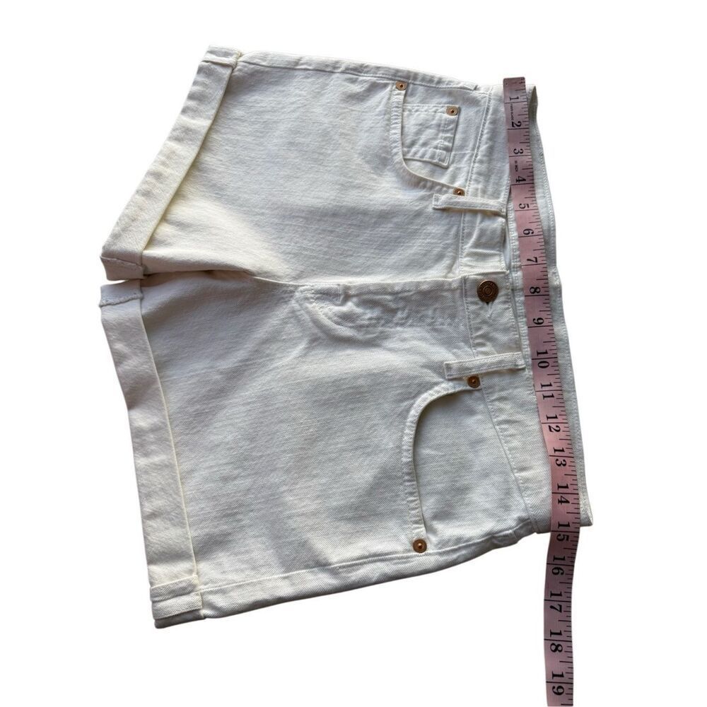 7 For All Mankind Mid Toll White Denim Short - Picture 10 of 12
